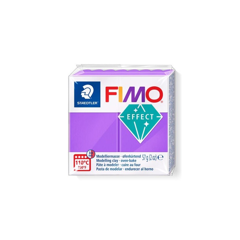 PATE POLYMERE FIMO translucide purple 57 gr REF 8020-604