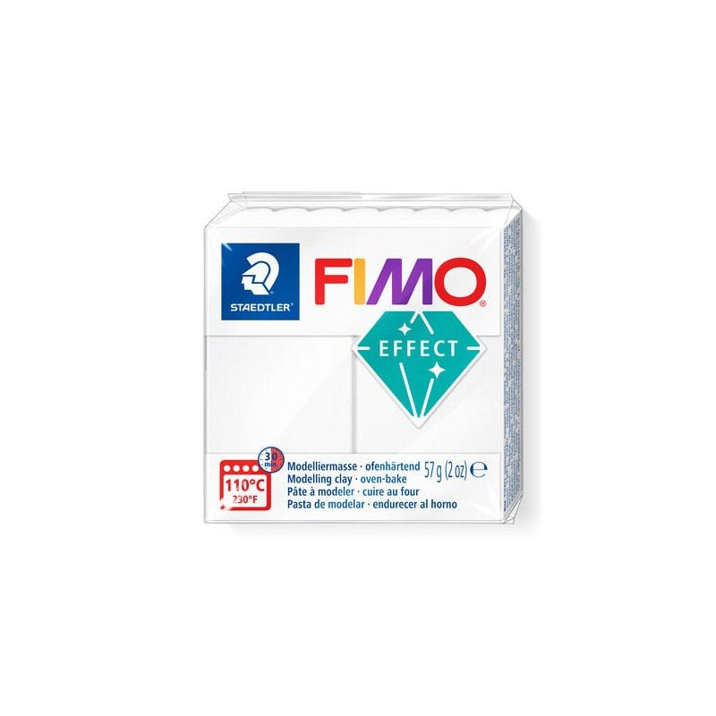 PATE POLYMERE FIMO translucide blanc 57 gr REF 8020-014