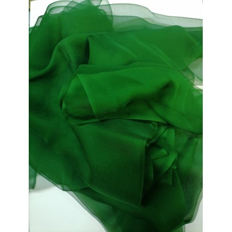 Foulard 116 en Soie 180cm x 90cm couleur vert gazon
