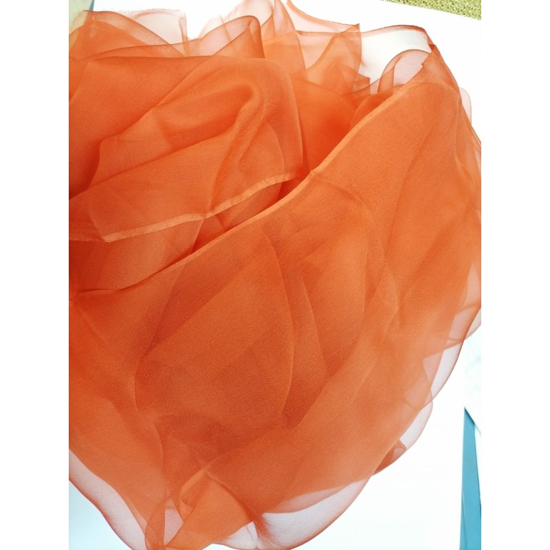 Foulard 116 en Soie 180cm x 90cm couleur orange