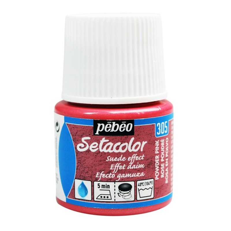 Setacolor opaque effet daim PEBEO 45 ml rose poudre 305