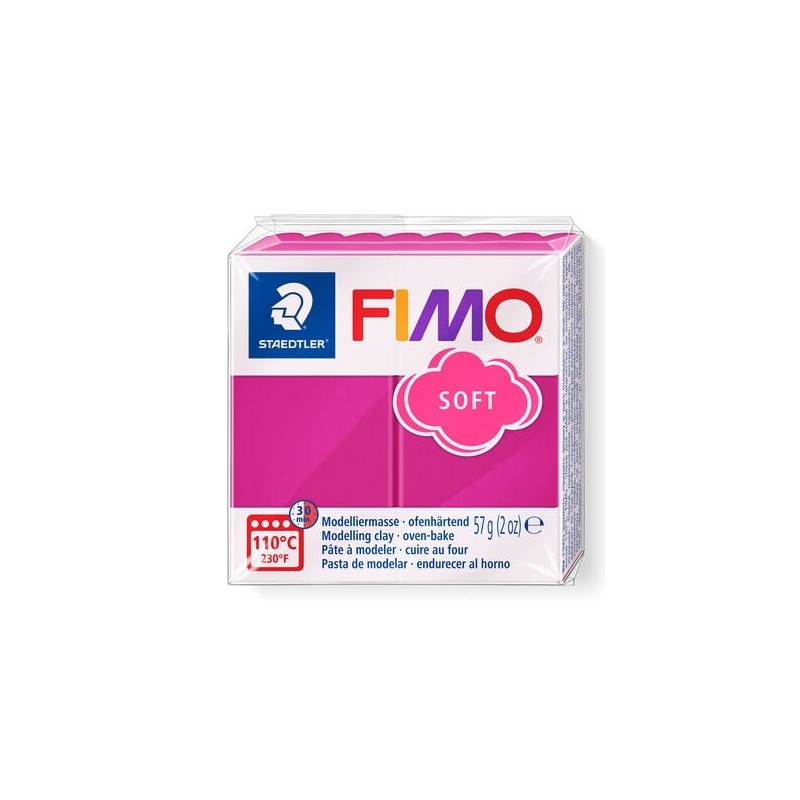 PATE POLYMERE FIMO SOFT Framboise 57 gr REF 8020-22