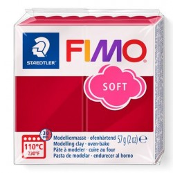 PATE POLYMERE FIMO SOFT Rouge cerise 57 gr REF 8020-26