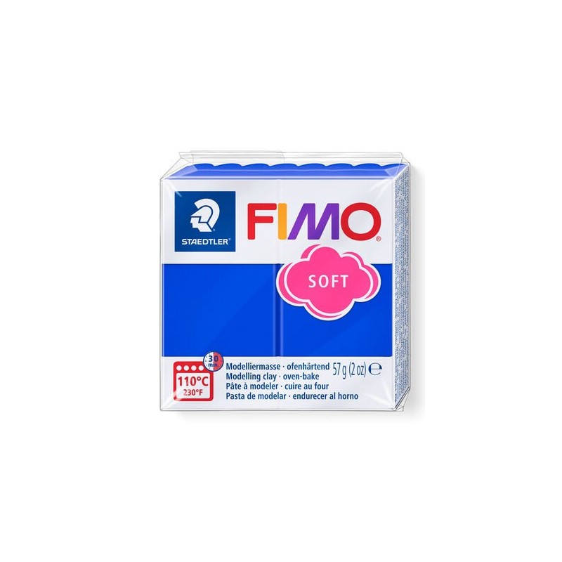 PATE POLYMERE FIMO SOFT Bleu brillant 57 gr REF 8020-33