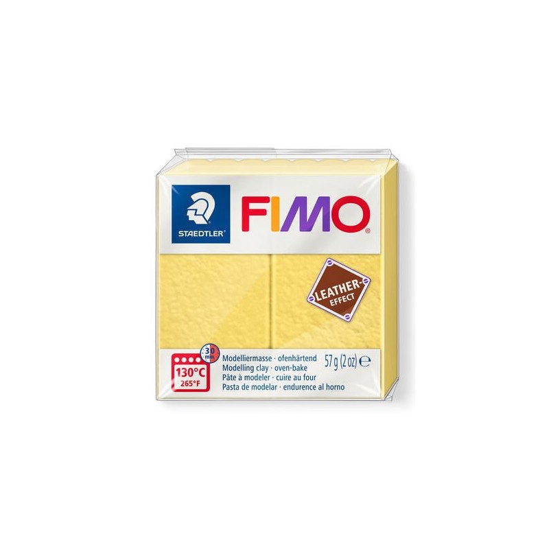 PATE POLYMERE FIMO cuir jaune safran 57 gr REF 8010-109