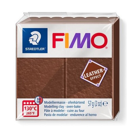 PATE POLYMERE FIMO cuir noisette 57 gr REF 8010-779