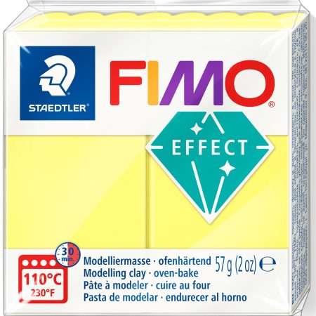 PATE POLYMERE FIMO EFFECT TRANSPARENT JAUNE 57 gr REF 8010-104