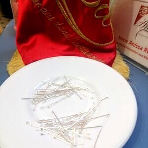 Epingles tète en boule argent 5 grammes