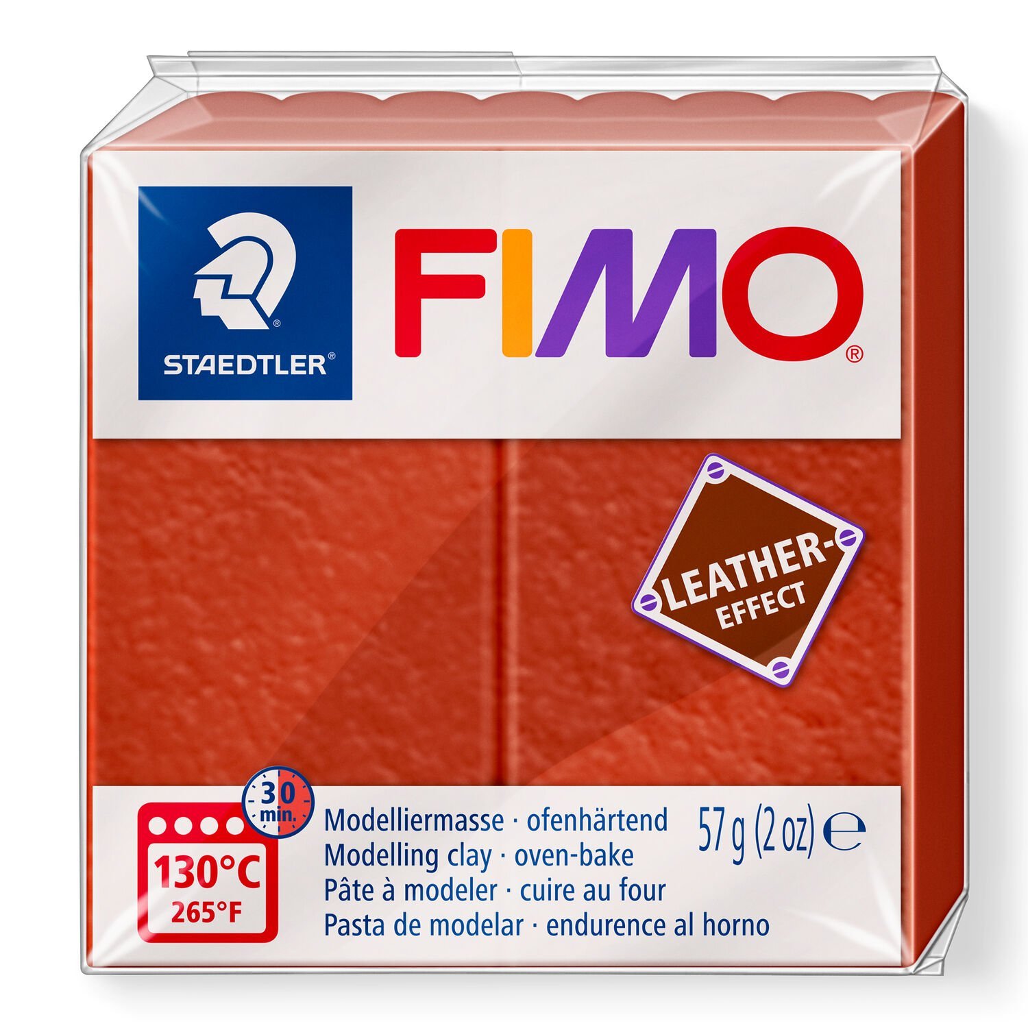 PATE POLYMERE FIMO EFFECT CUIR ROUILLE 57 gr REF 8010-749