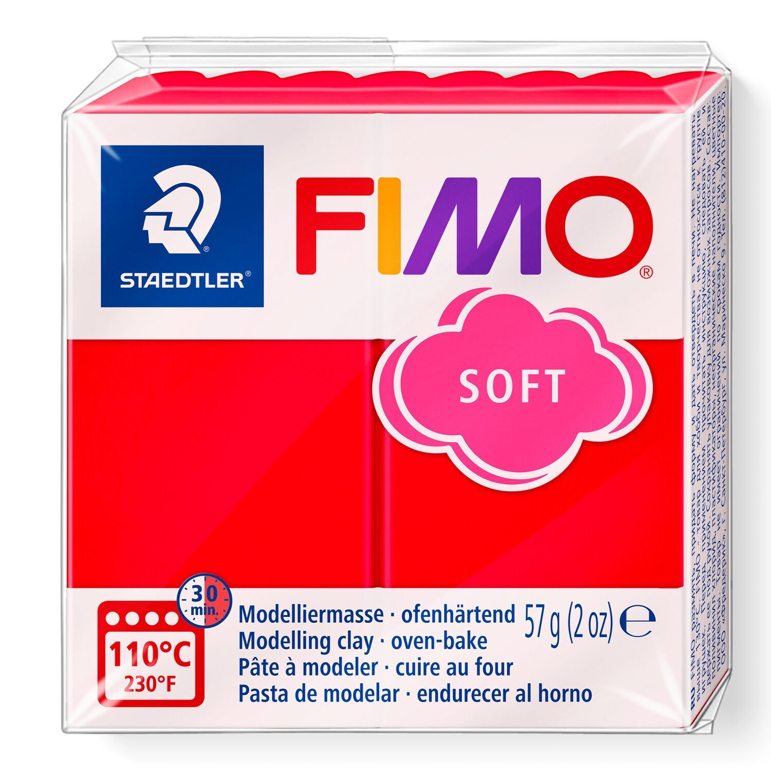 PATE POLYMERE FIMO SOFT ROUGE INDIEN 57 gr REF 8020-24