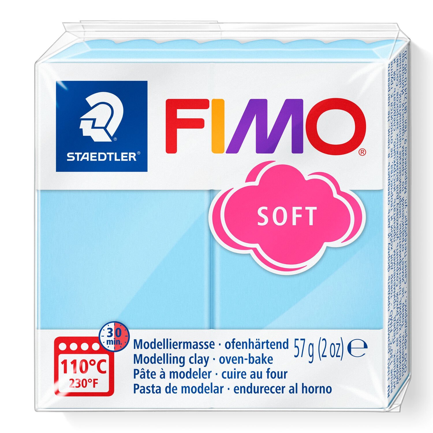 PATE POLYMERE FIMO SOFT PASTEL AQUA 57 gr REF 8020-305