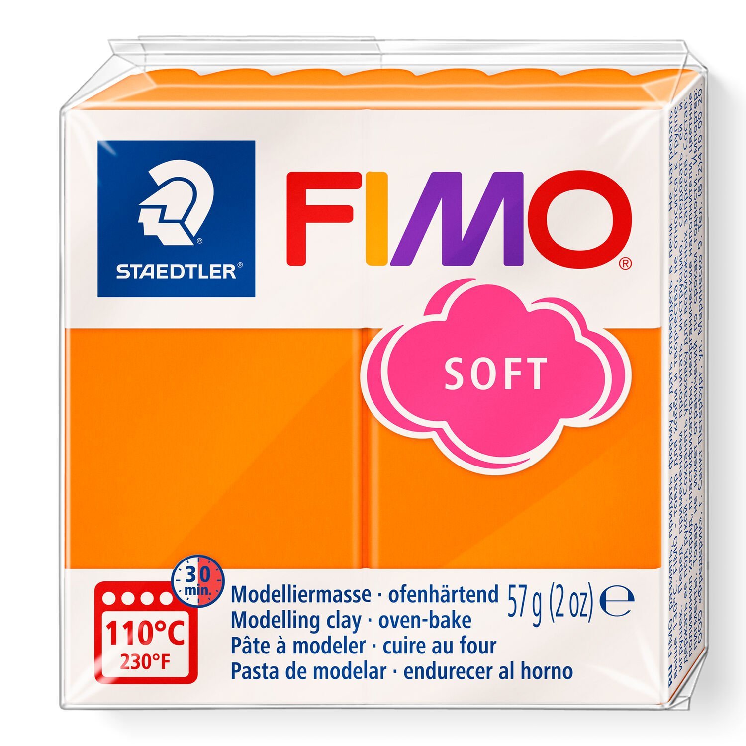 PATE POLYMERE FIMO SOFT MANDARINE 57 gr REF 8020-42