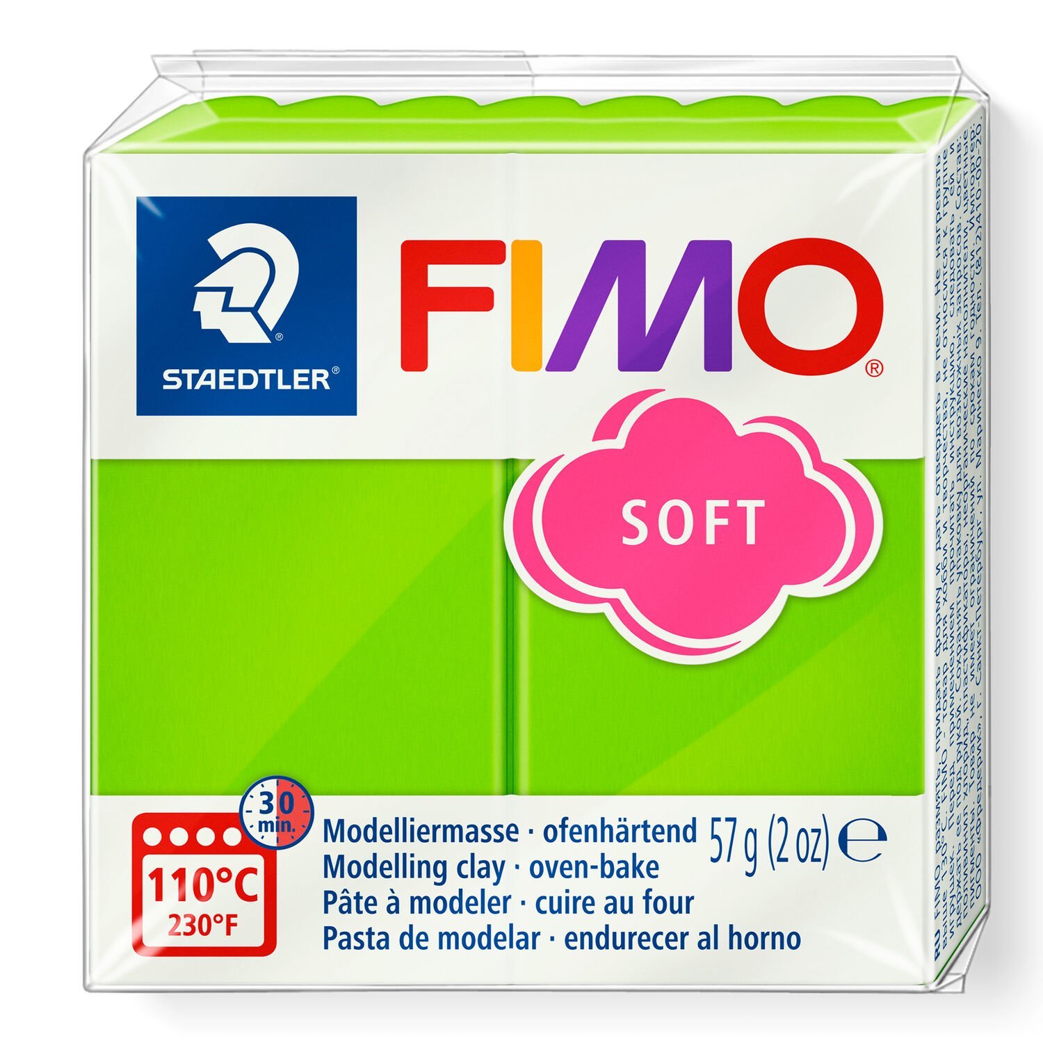 PATE POLYMERE FIMO SOFT VERT POMME 57 gr REF 8020-50