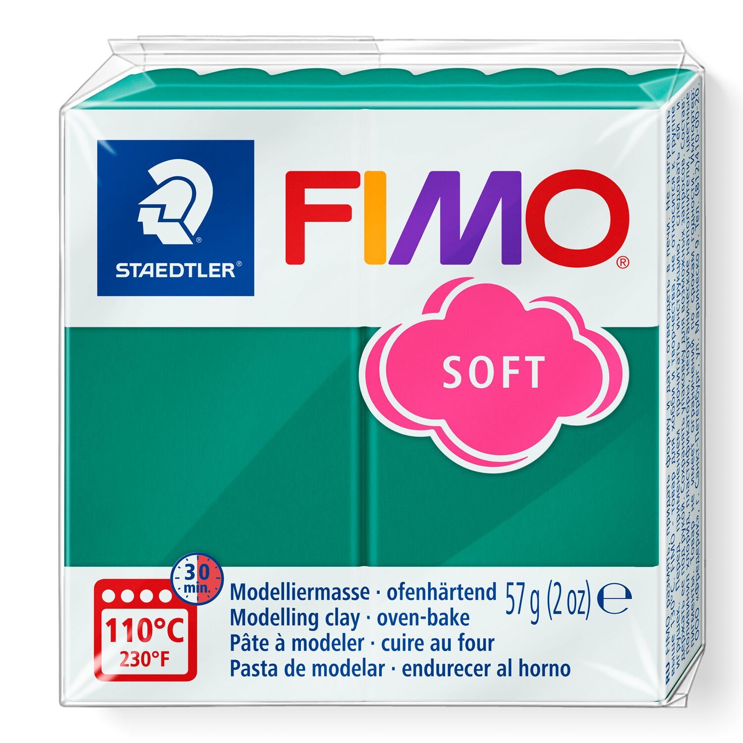 PATE POLYMERE FIMO SOFT VERT EMREUDE 57 gr REF 8020-56