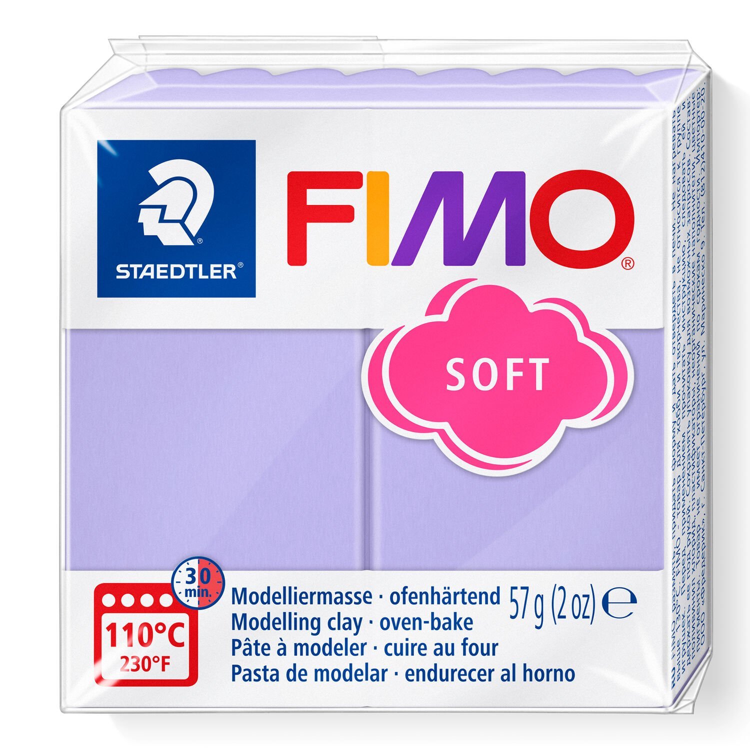 PATE POLYMERE FIMO SOFT PASTEL LILAS 57 gr REF 8020-605