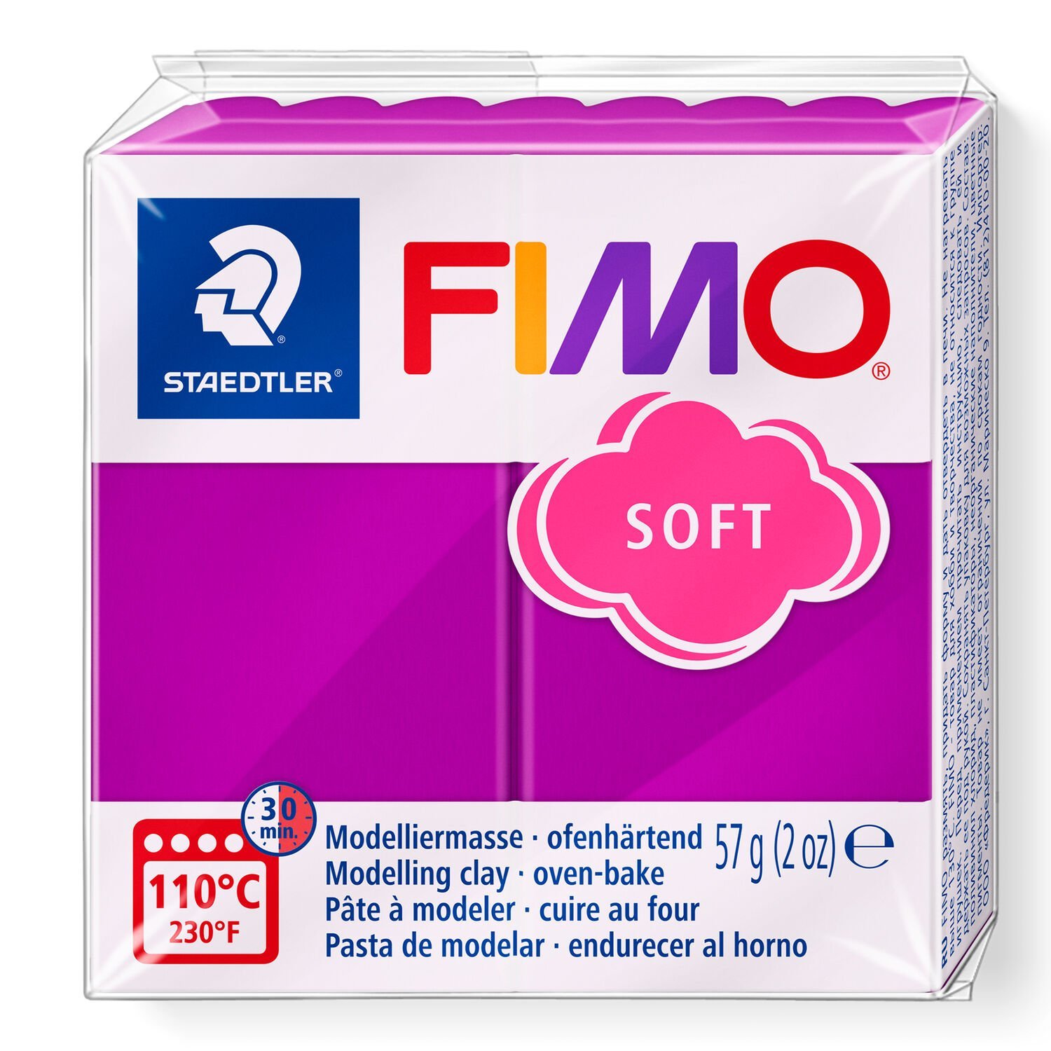 PATE POLYMERE FIMO SOFT POURPRE 57 gr REF 8020-61