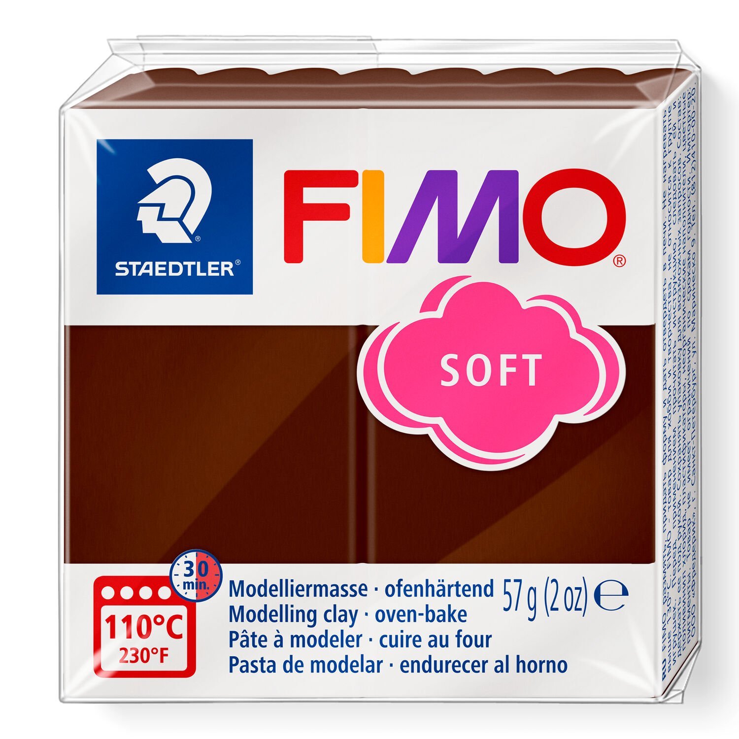 PATE POLYMERE FIMO SOFT CHOCOLAT 57 gr REF 8020-75