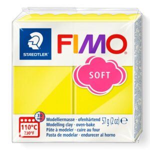PATE POLYMERE FIMO SOFT JAUNE CITRON 57 gr REF 8020-10