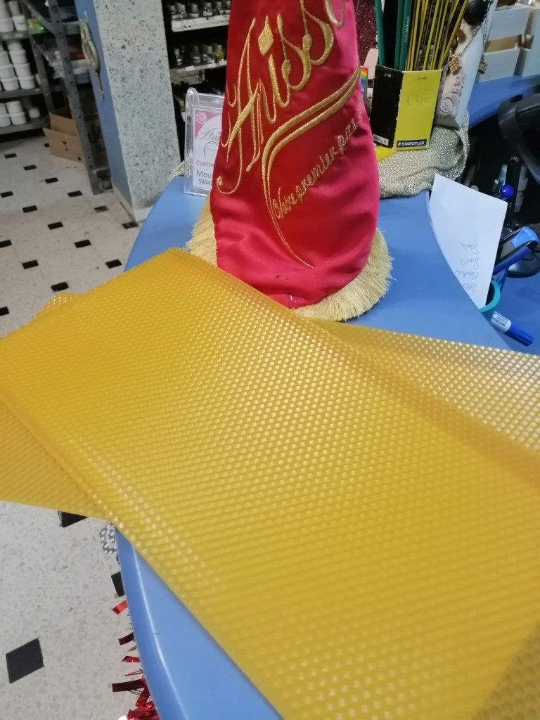 10 Feuille en Gaufre en Cire d'abeilles Jaune