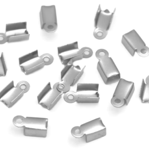 10 paires fermoirs pliables pour cordon argent
