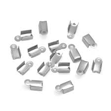 10 paires fermoirs pliables pour cordon argent