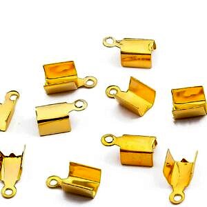 10 paires fermoirs pliables pour cordon doree