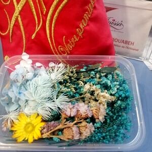 Bouquet fleurs sechees Bleu
