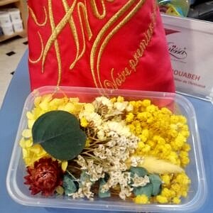 Bouquet fleurs sechees Jaune