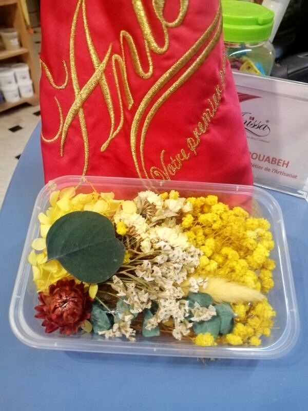 Bouquet fleurs sechees Jaune