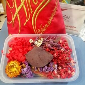 Bouquet fleurs sechees Rouge