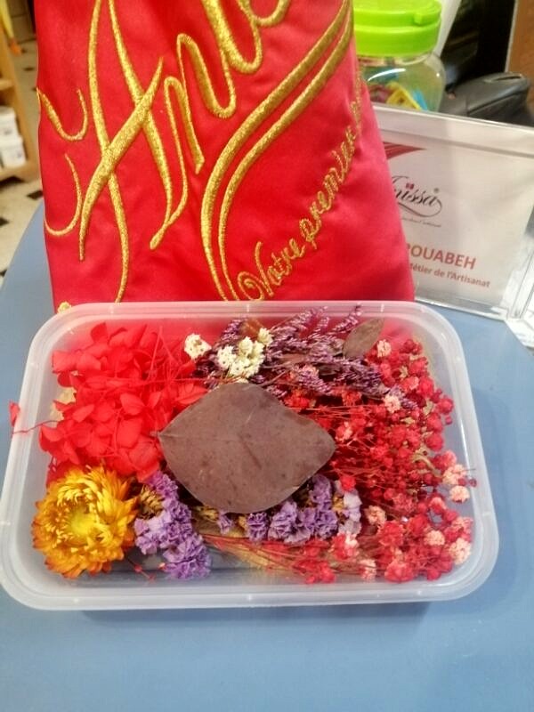 Bouquet fleurs sechees Rouge