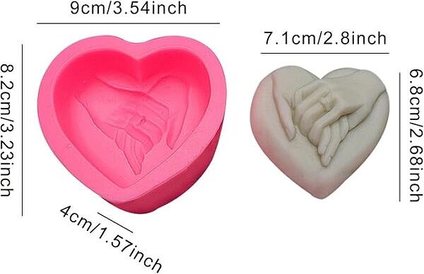 Moule silicone coeur mariage  71 x 68 mm – Image 2