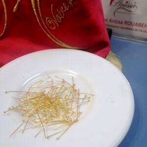 Epingles tète en boule doree 5 grammes