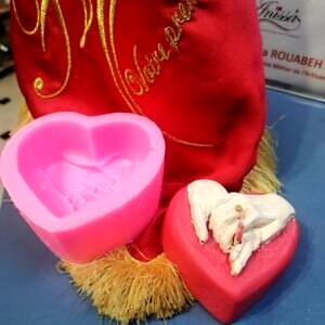 Moule silicone coeur mariage  71 x 68 mm