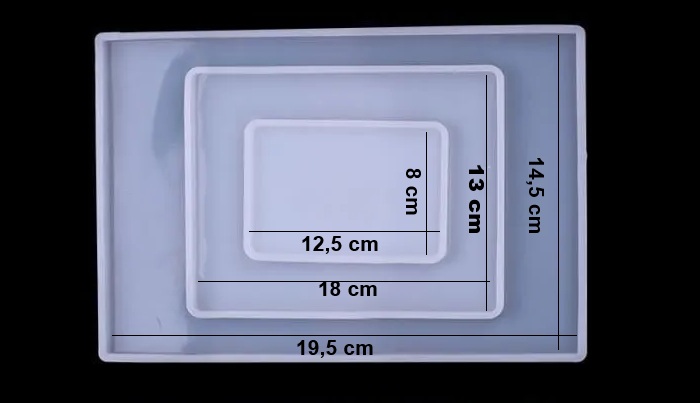 Kit 3 Moules silicone rectangle pour Resine GM