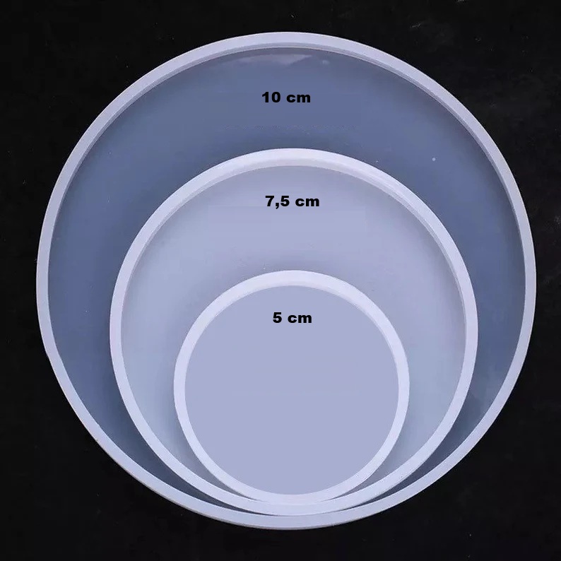 Kit 3 Moules silicone rond pour Resine PM