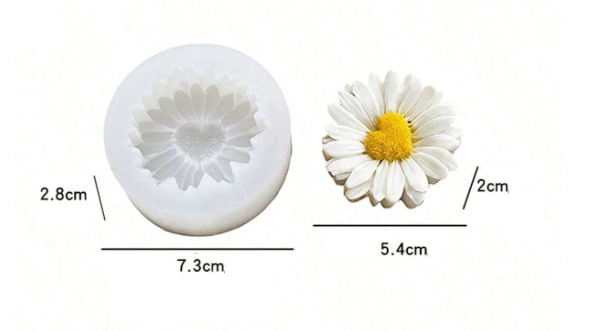Moule silicone Marguerite cœur 54 mm – Image 2